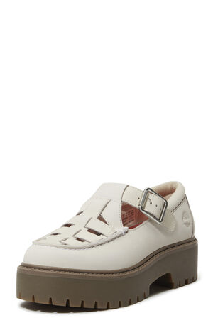 Women's Natural Nubuck Stone Street Buckle Mary Jane Shoes image number 9