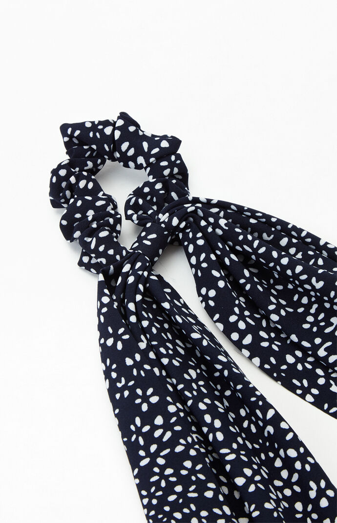 Dotted Floral Flowy Scrunchie
