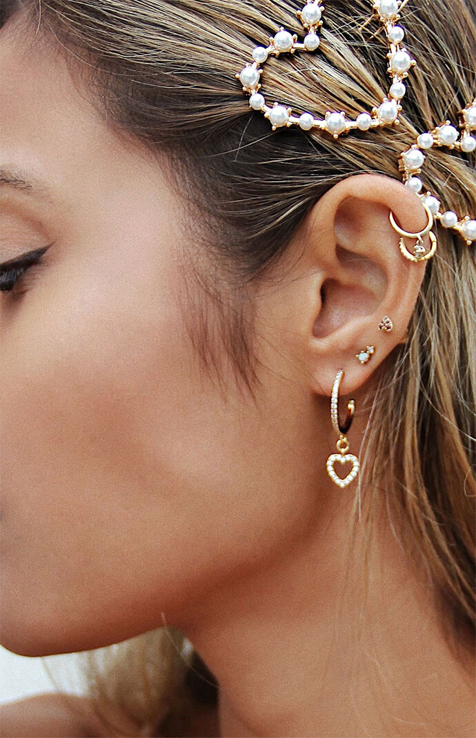 Small Crystal Heart Earrings