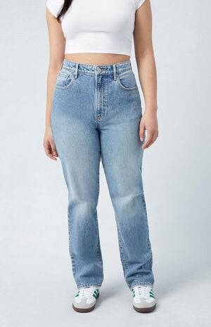 Stretch Medium Indigo Curve Dad Jeans image number 1