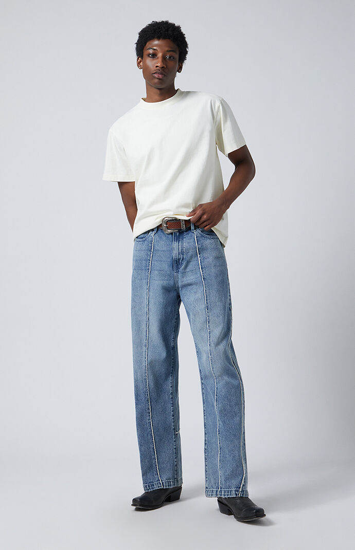Pacsun Blake Extreme Baggy Jeans Seamed Light Indigo | PacSun