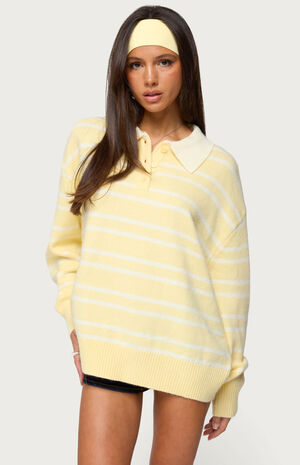 Rilynn Striped Polo Sweater image number 1