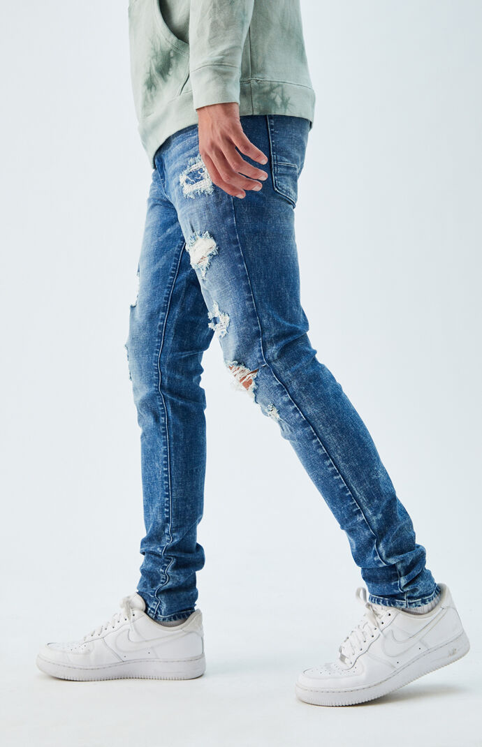 Medium Ripped Stacked Skinny Jeans