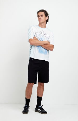 Harrison Cutoff Baggy Jean Shorts Stretch Black image number 1