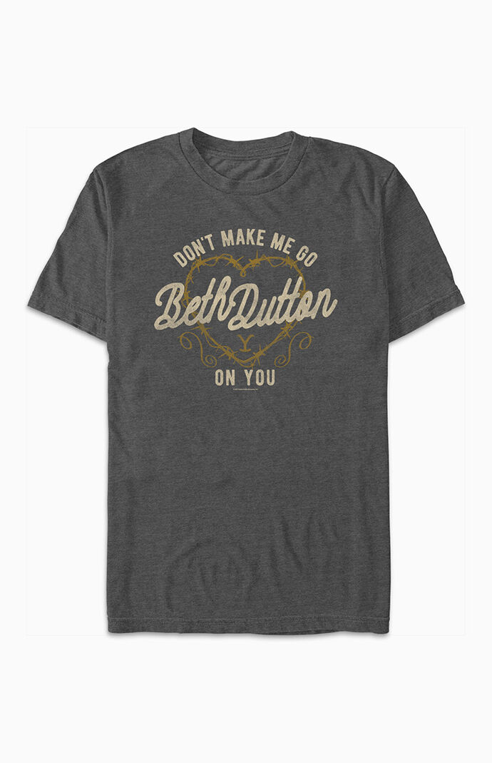 Women's Yellowstone Beth Dutton T-Shirt In Charcoal - Size Medium