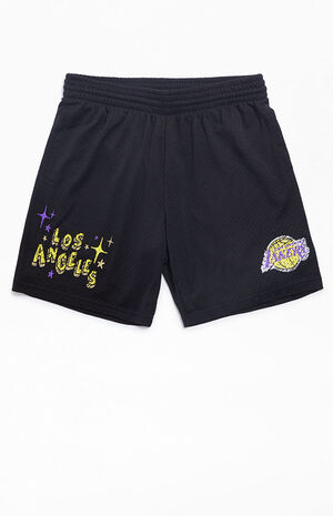 lakers mesh shorts