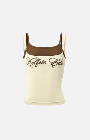 Contrast Layered Cross Logo Halter Top image number 3