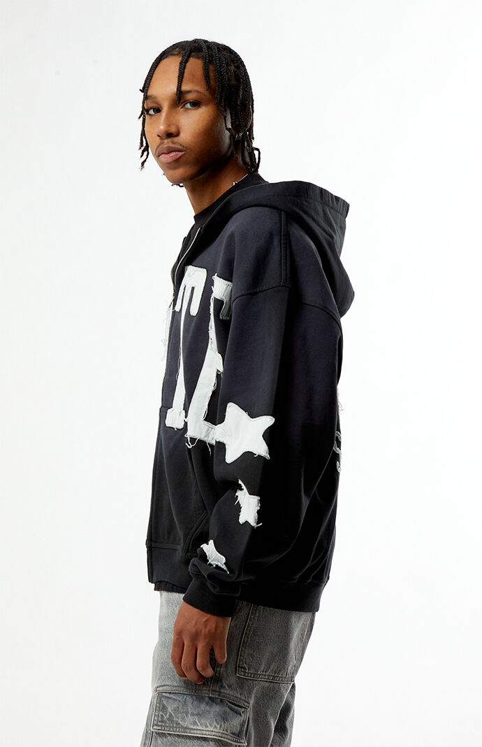 Pacsun Fate Raw Applique Full Zip Hoodie