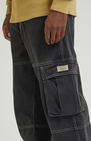 Black Extreme Baggy Cargo Jeans image number 5
