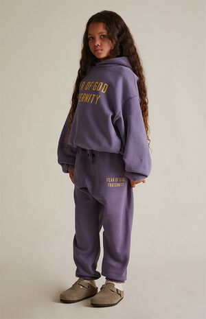 Kids Lavender Heavy Fleece Sweatpants image number 2