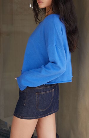 Electric Blue Cameron Cropped Sweater image number 2