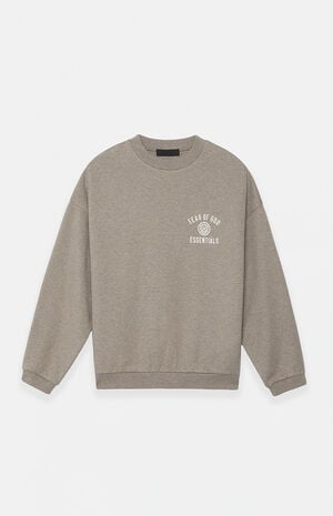 Heather Grey University Fleece Crew Neck Sweatshirt image number 1