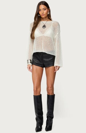 Charlise Open Knit Sequin Top image number 4