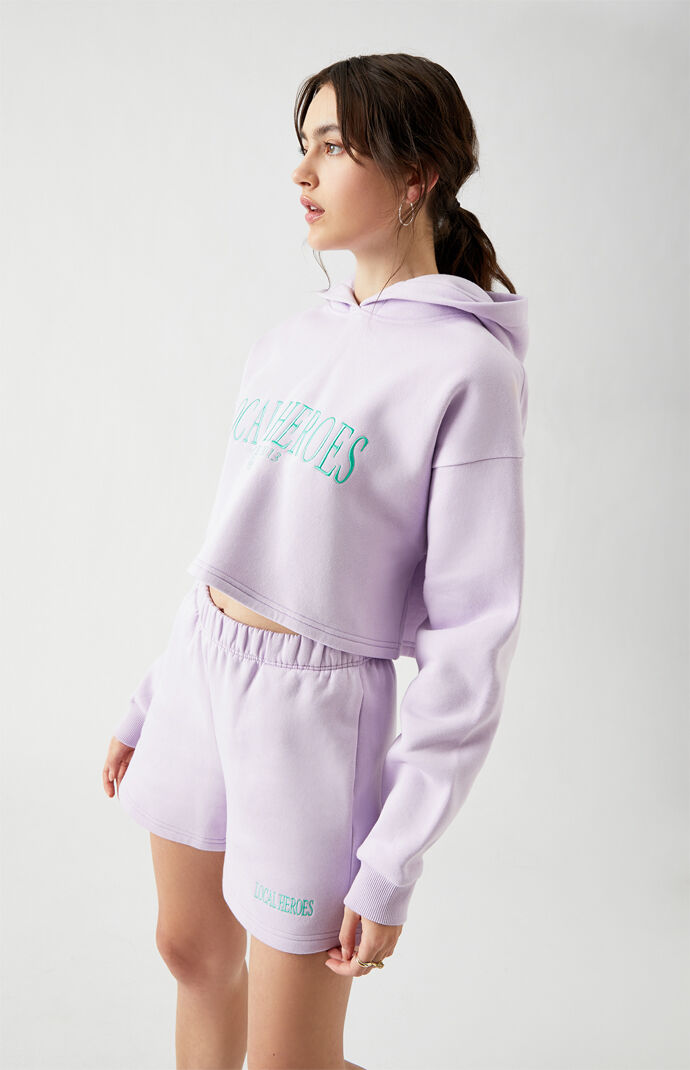 Lavender Cropped Hoodie
