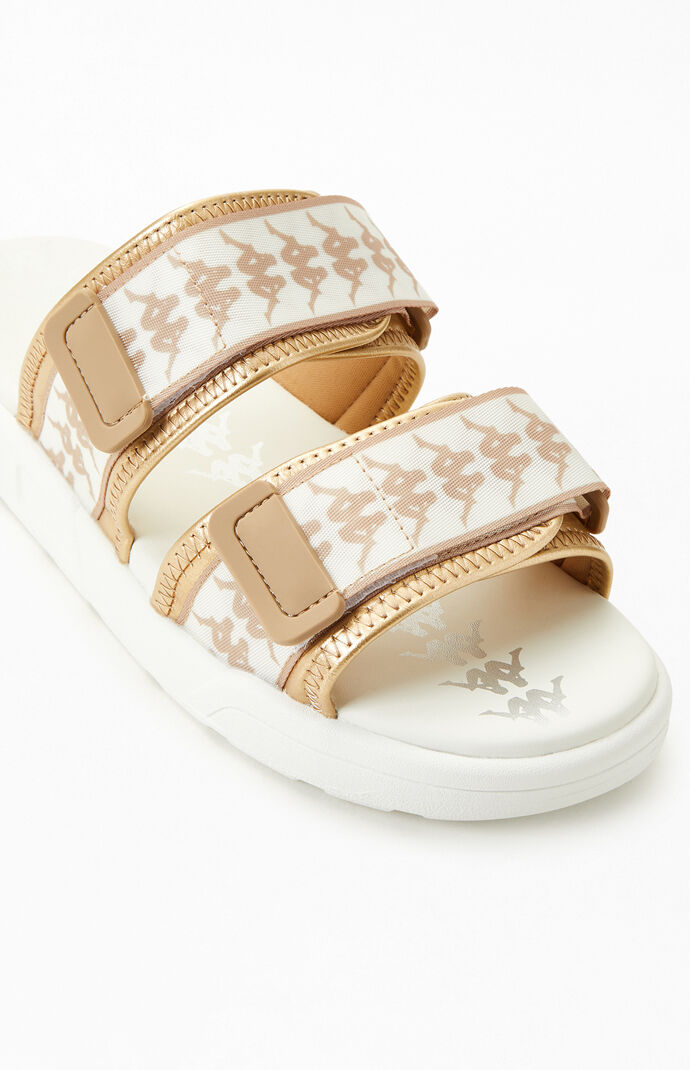 White & Gold 222 Banda Aster 2 Sandals