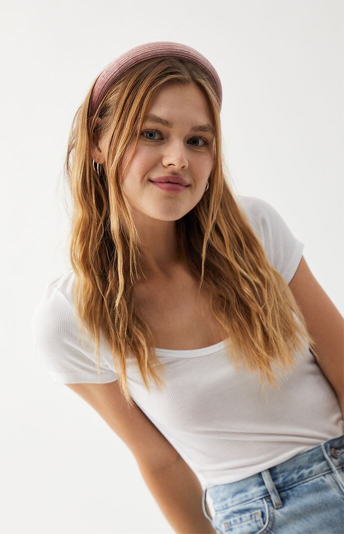 Blush Ribbed Velvet Headband