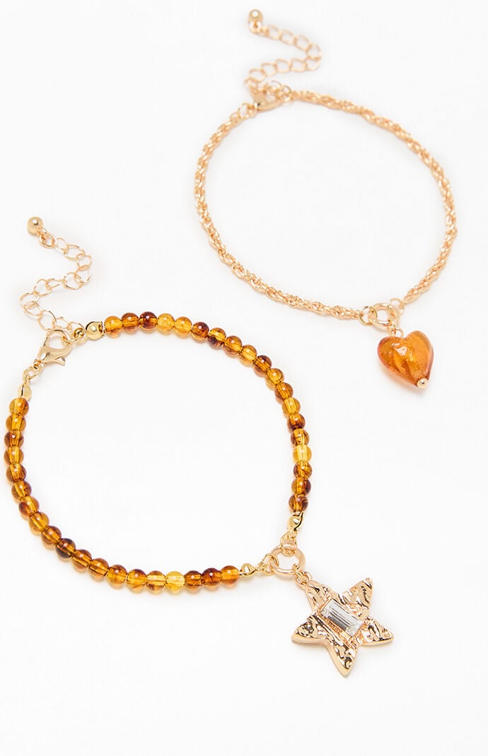 LA Hearts 2 Pack Raven Beaded Bracelets