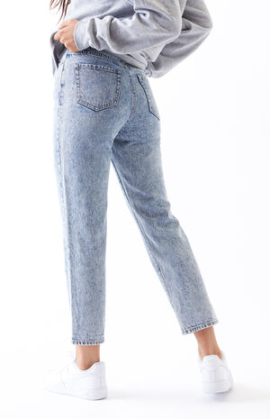 Static Blue High Waisted Straight Leg Jeans image number 4