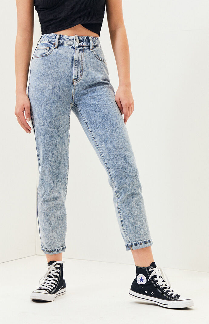 washed out mom jeans