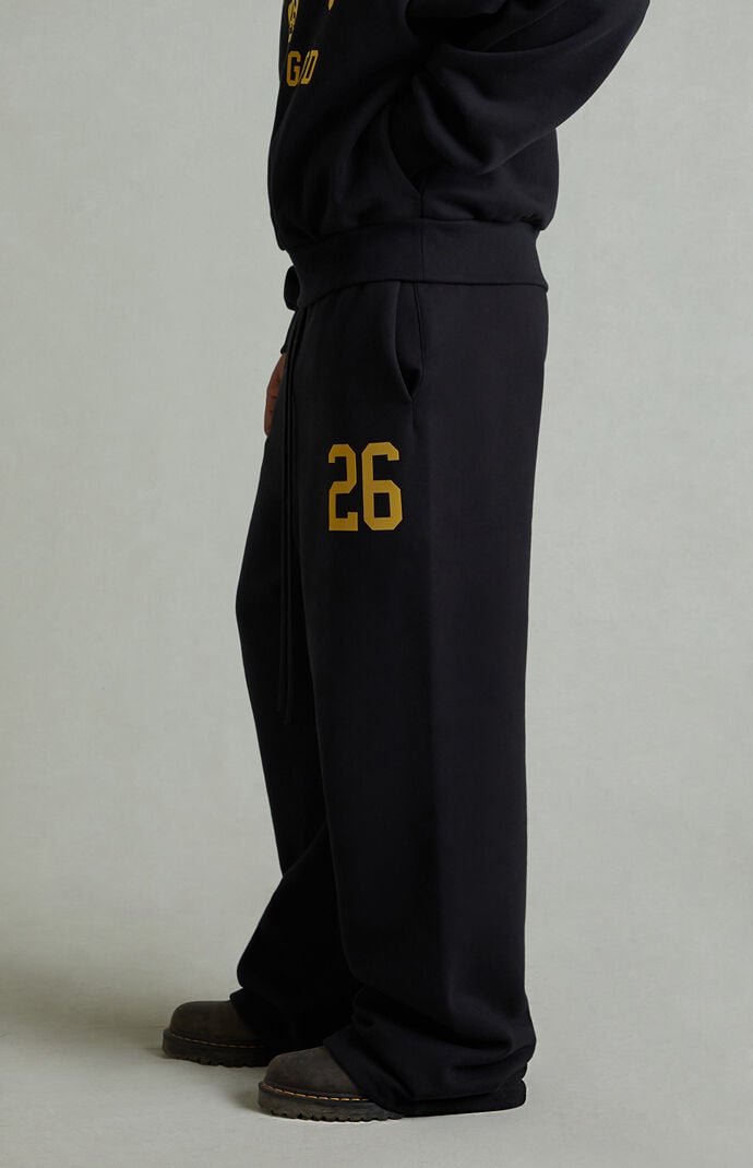 Fear of God ESSENTIALS Vintage Black Lounge Fleece Baggy Sweatpants