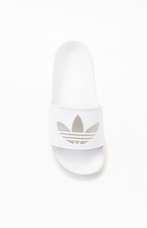 Women's White Adilette Lite Slide Sandals image number 5