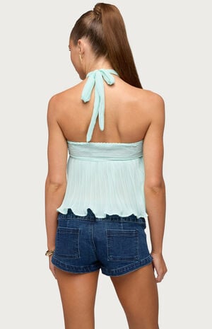 Pleated Babydoll Halter Top image number 3