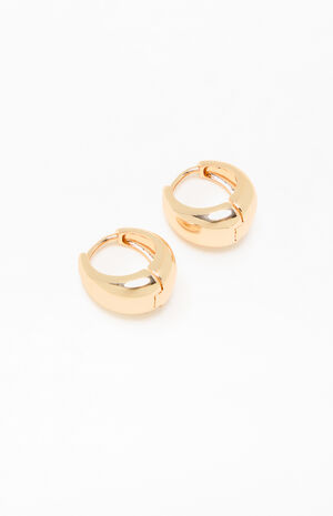 Gold Chunky Hoop Earrings image number 2