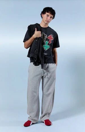 Heather Grey Blaine Barrel Sweatpants image number 1