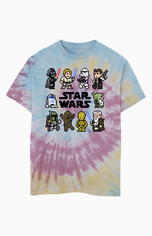 Kids Pixel Star Wars Tie Dyed T-Shirt image number 1