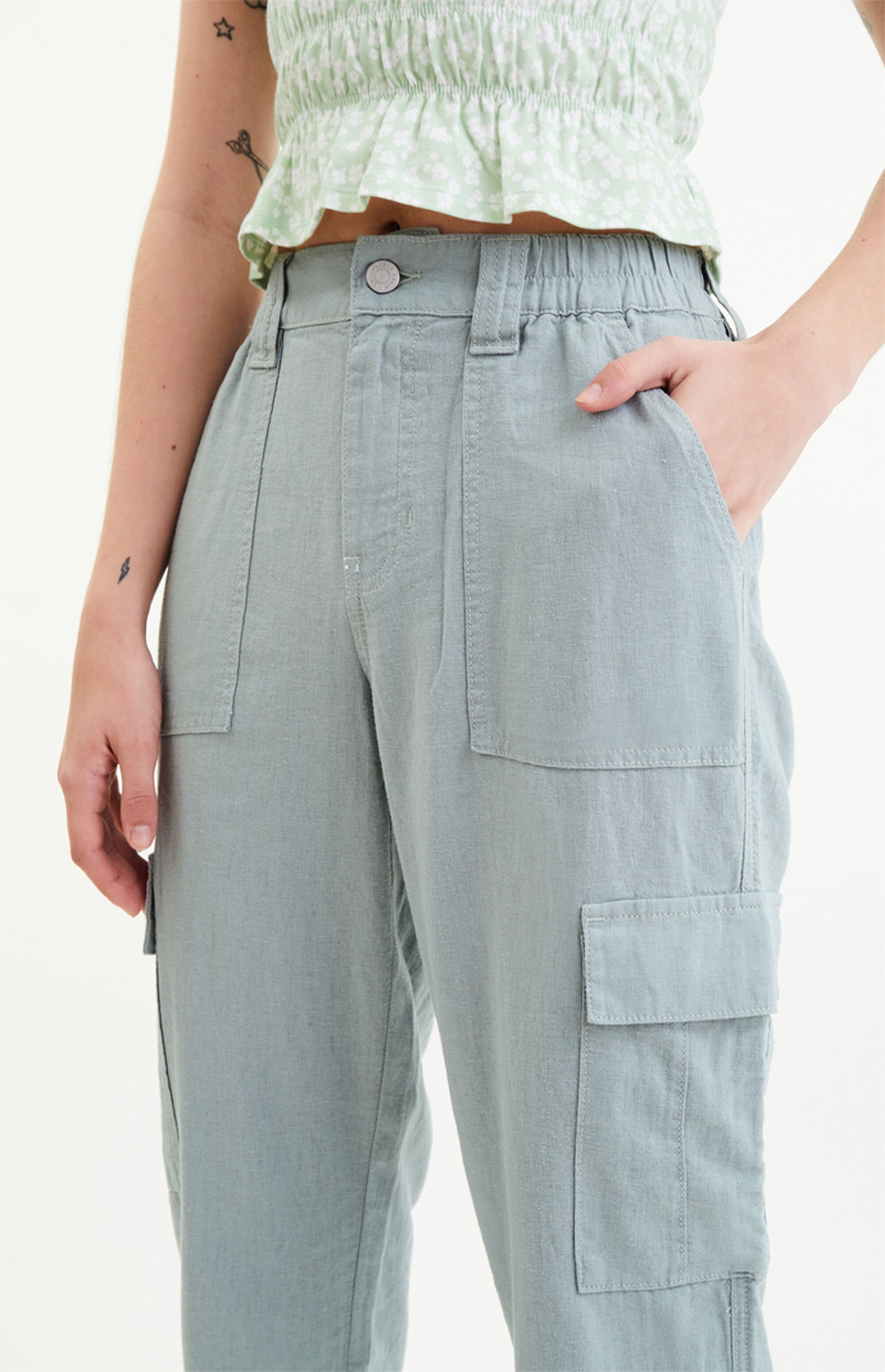 PacSun Seaspray Linen Cargo Joggers PacSun