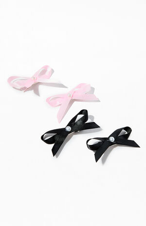 4 Pack Mini Bow Hair Clips image number 2
