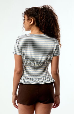 Striped Sea Short Sleeve Top image number 3