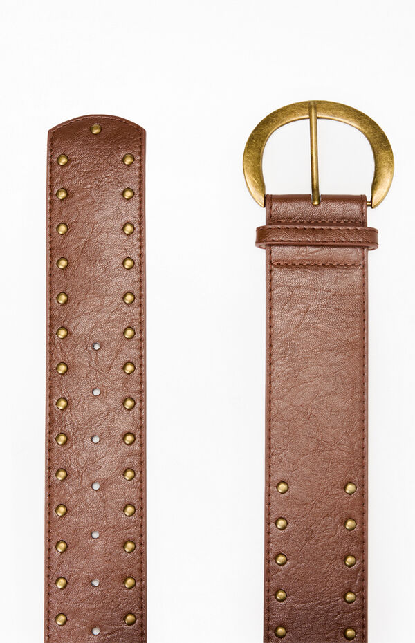4131 Women\'s Essentials Western Studded Belt, Cumin, Tan, Gold Madewell Essentials Western Studded Belt | Lyst main image 4