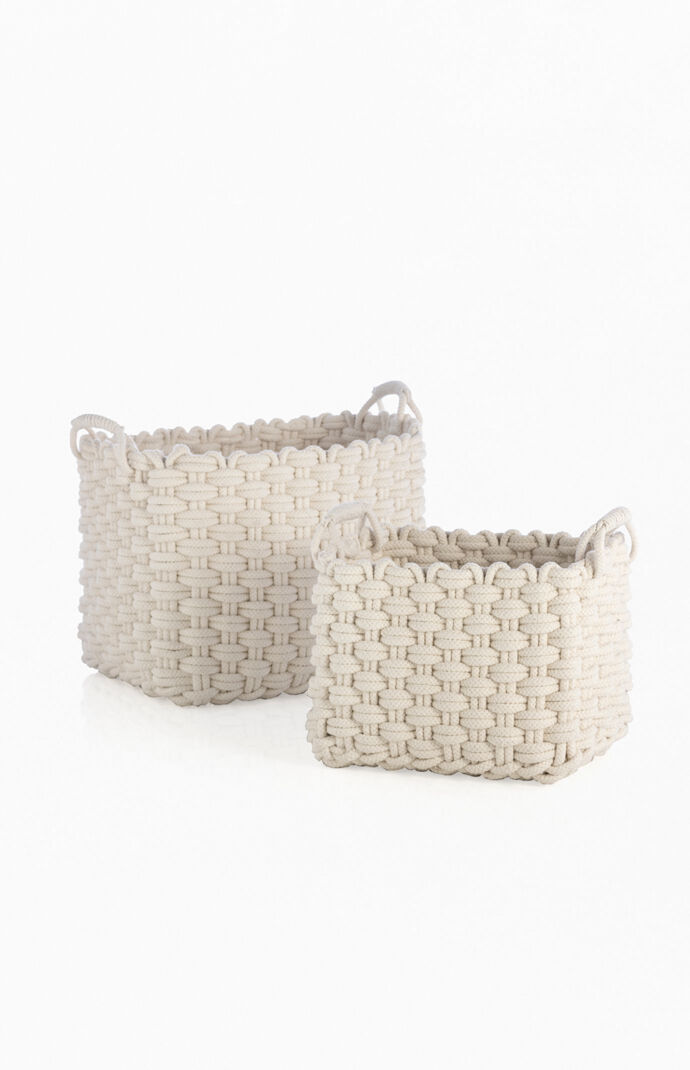 Ivory Dharma 2-Set Rectangle Basket