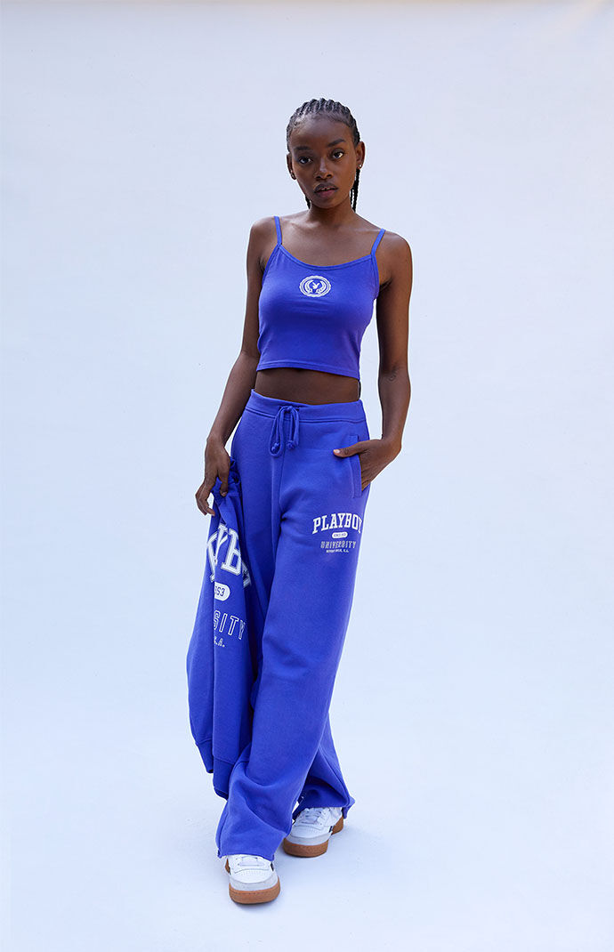 Blue hot sale baggy sweatpants