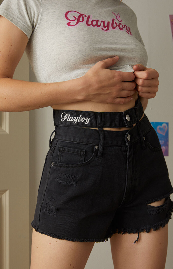 By PacSun Double Waist Ultra High Waisted Vintage Denim Shorts