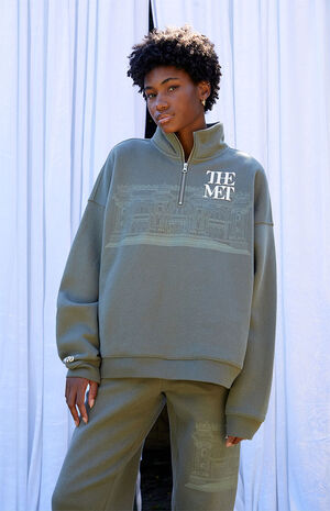 x PacSun Museum Half Zip Sweatshirt image number 3