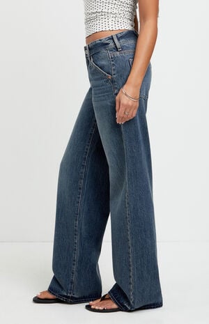 Casey Low Rise Baggy Jeans Slant Pocket Dark Indigo image number 3