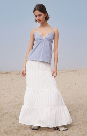 Blue & White Gingham Edith Tank Top image number 4