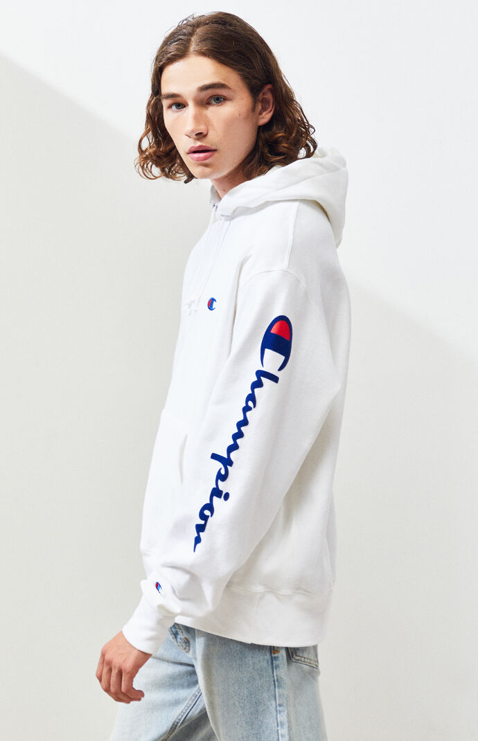 Reverse Weave Oversized Flock Pullover Hoodie