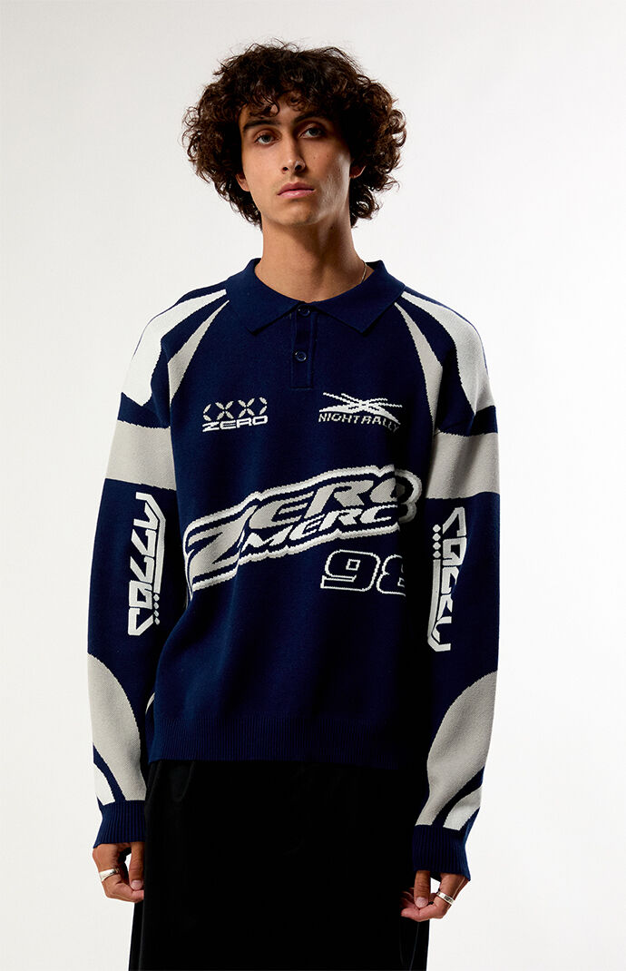 Pacsun Gray Zero Mercy Knit Polo Sweater