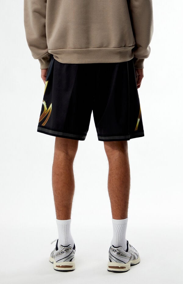 Mitchell & Ness LA Lakers Big Font Mesh Basketball Shorts