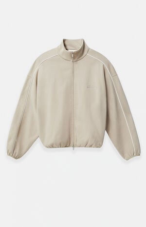 Timber & Cloud White Modern Fleece Track Jacket
