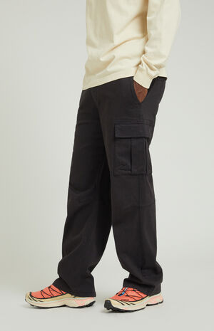 Stretch Brody Black Cotton Cargo Pants image number 3