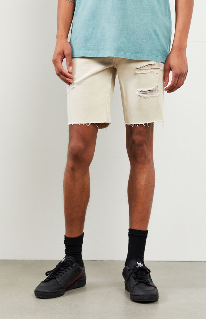 khaki denim shorts