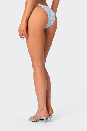 Gingham High Cut Bikini Bottom image number 5