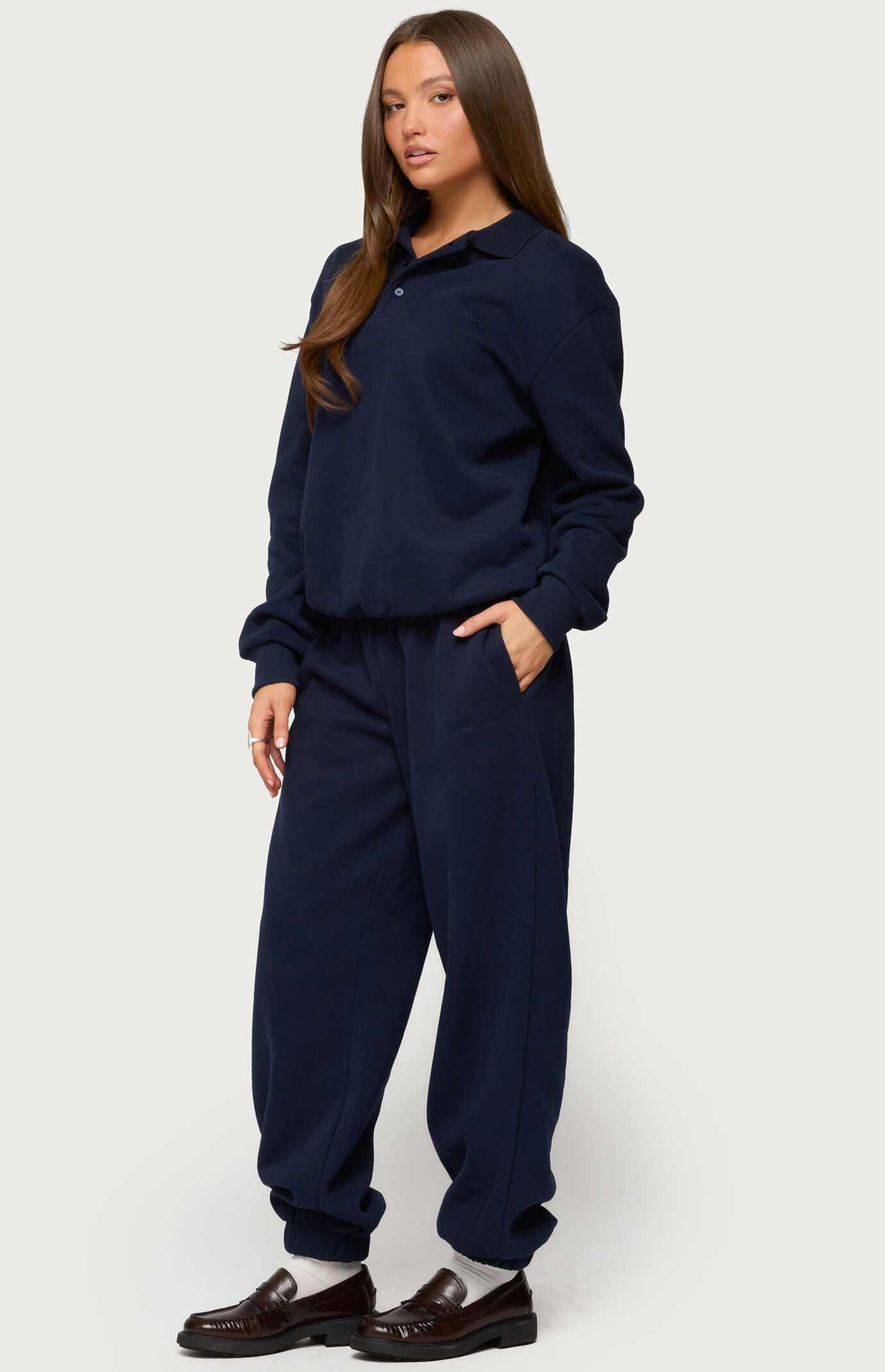 Edikted Jayce Oversized Polo Sweatshirt