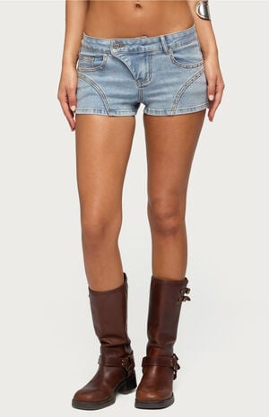 Western Stitch Studded Denim Micro Shorts image number 1