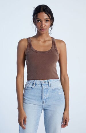 Ribbed Cropped Tank Top image number 3