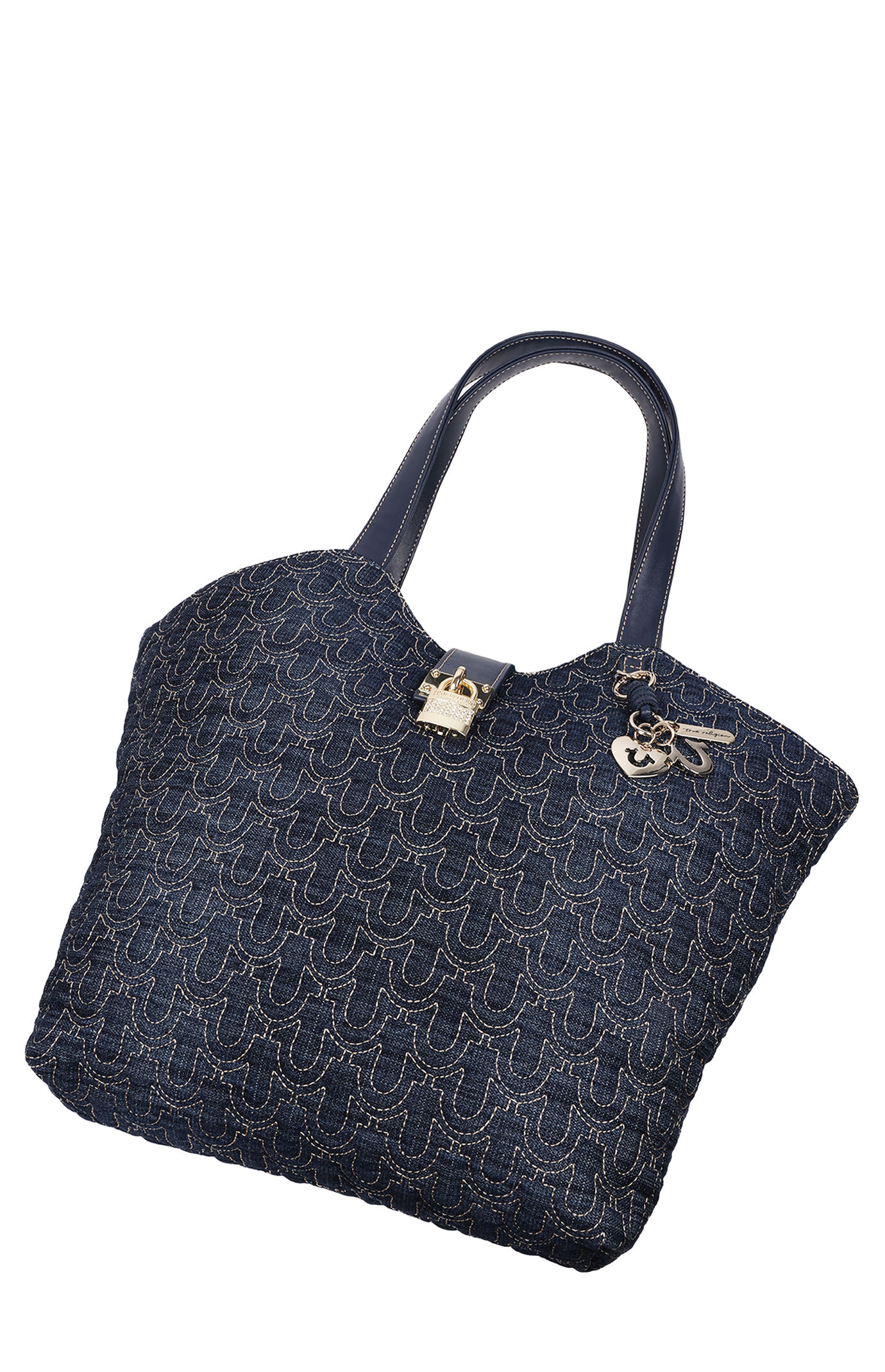 True Religion Dark Denim Horseshoe Charm Tote Bag